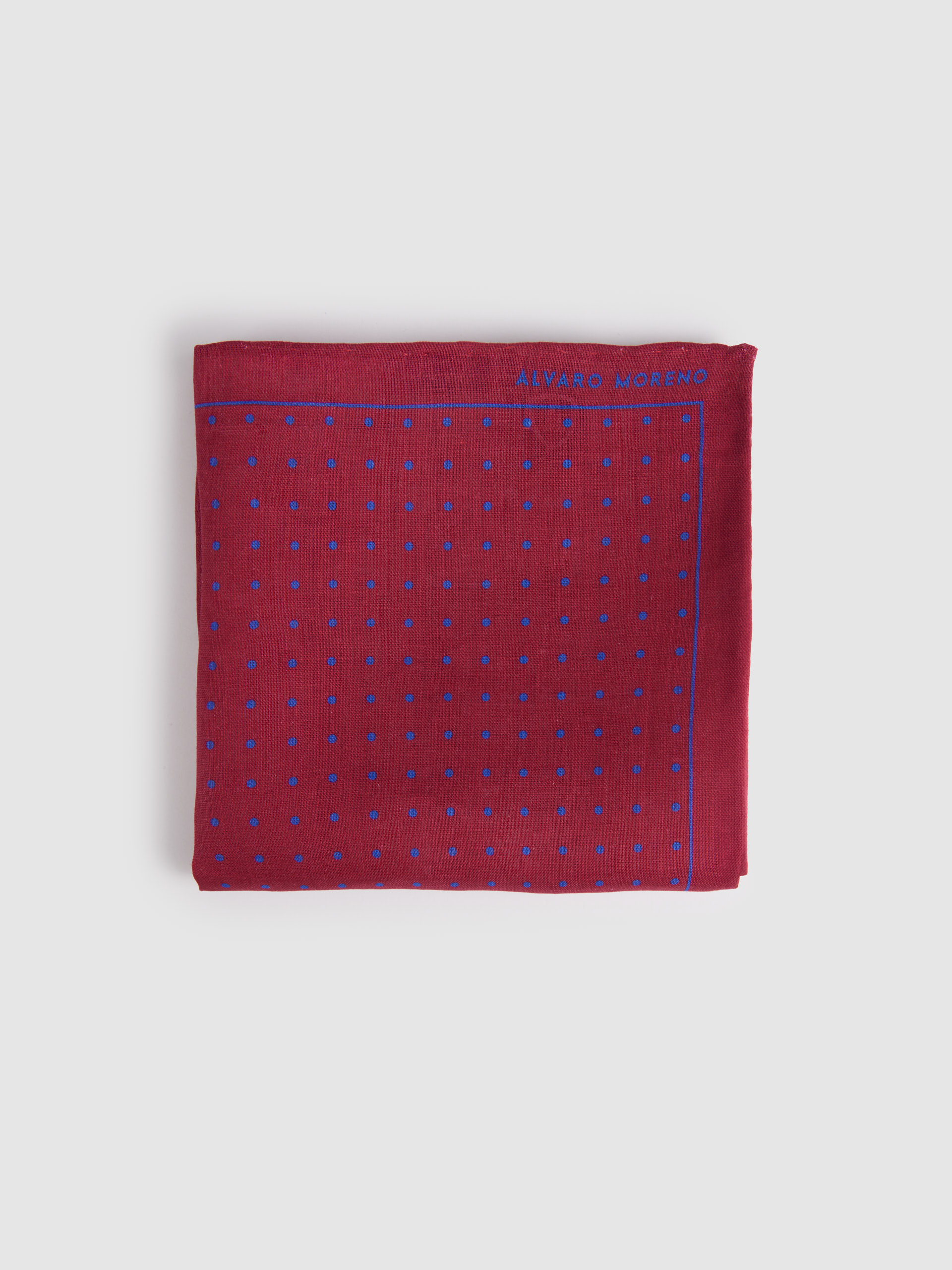 PAÑUELO LINO PRINT BURDEOS