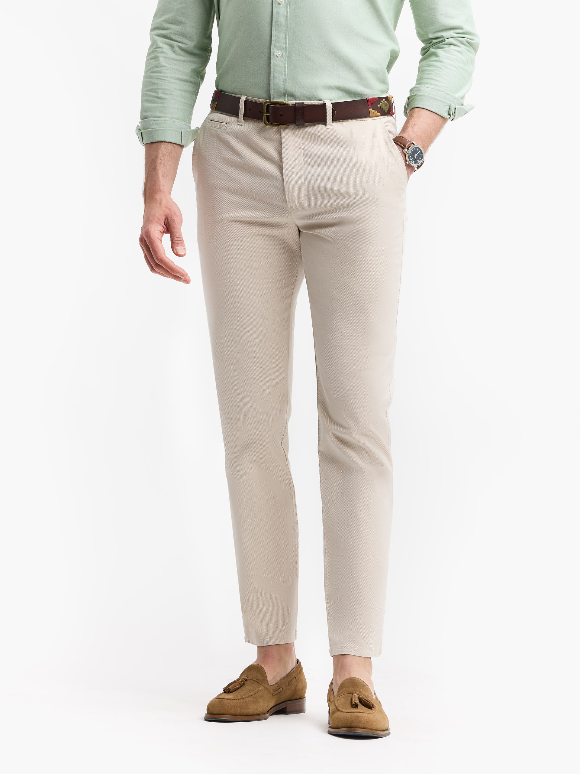 PANTALON DIAGONAL BEIGE