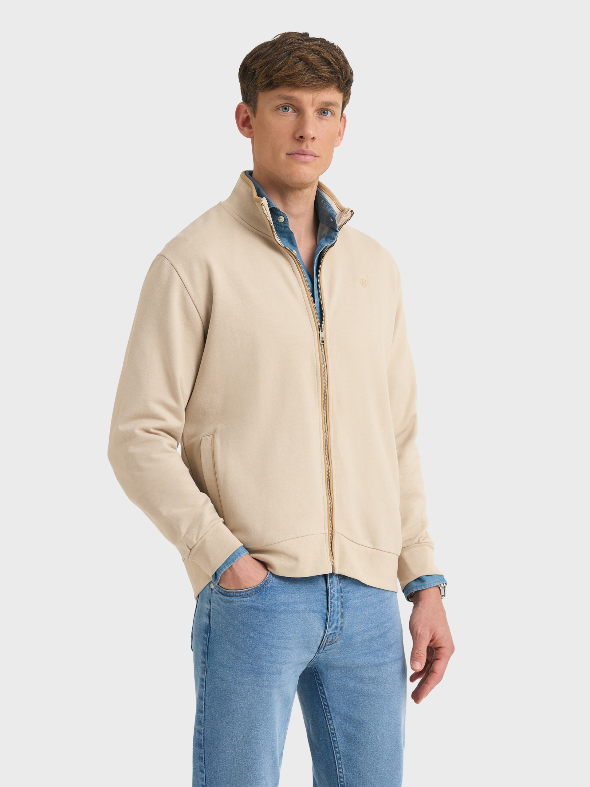 SUDADERA CONTRAST BEIGE