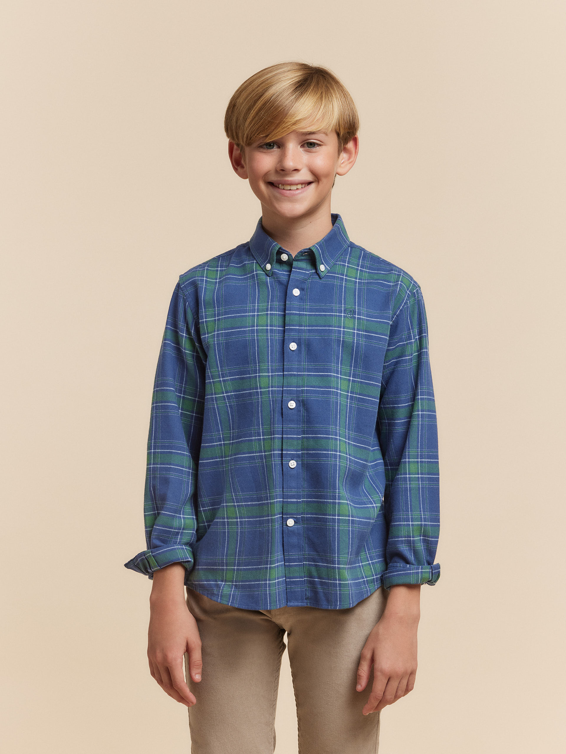 CAMISA FLANNEL TARTAN KIDS VERDE
