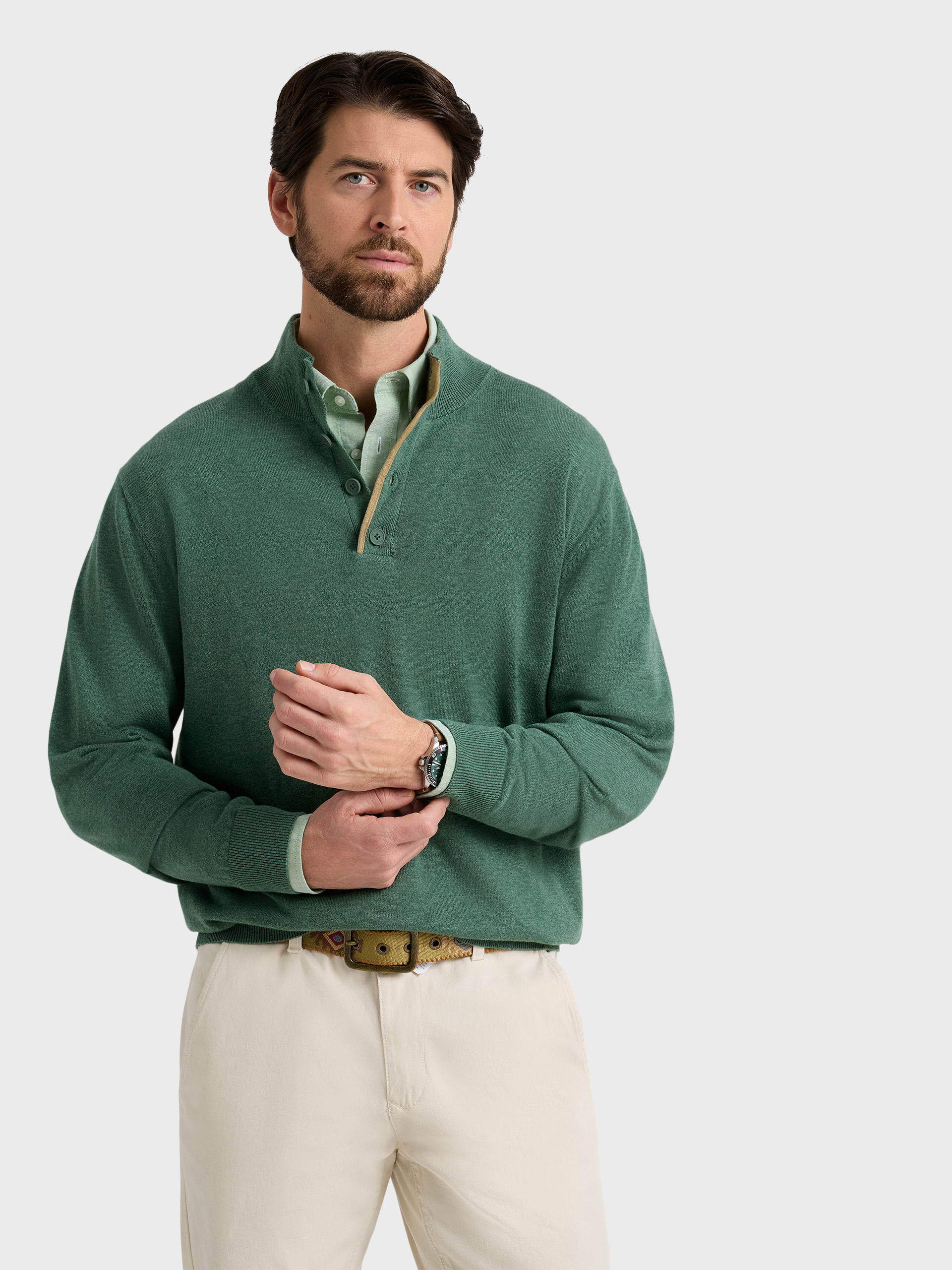 JERSEY BUTTON COLLAR