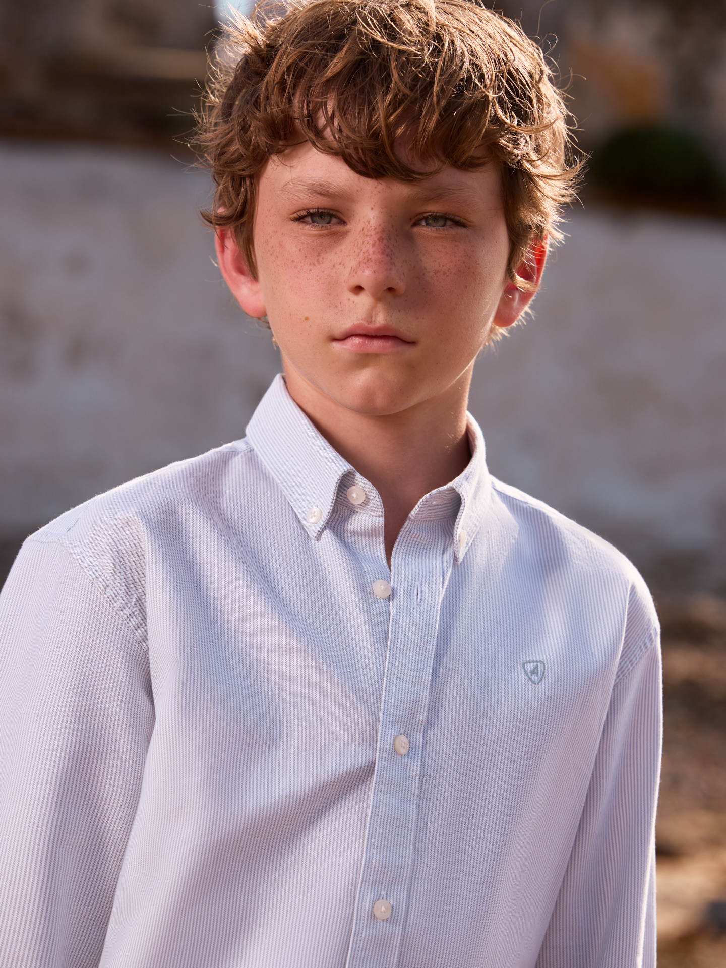 CAMISA OXFORD MIL RAYAS KIDS AZUL