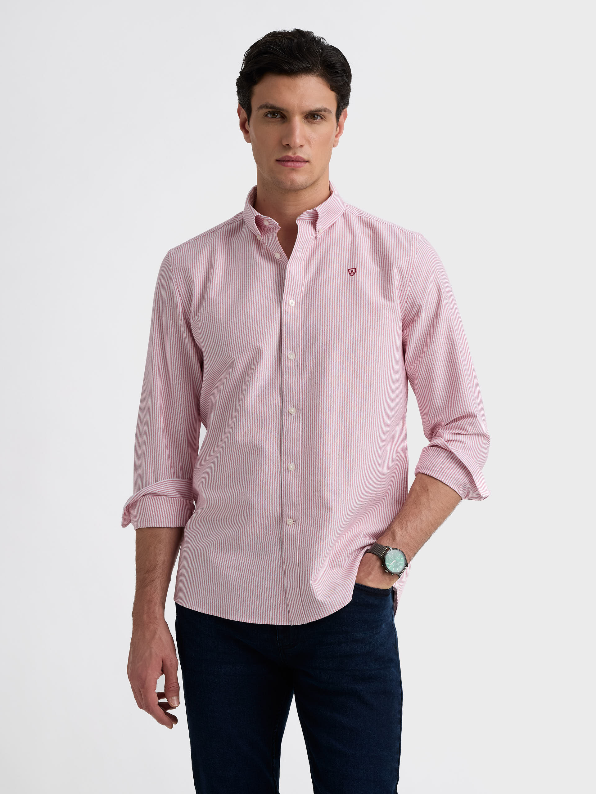 CAMISA OXFORD STRIPES ROJO
