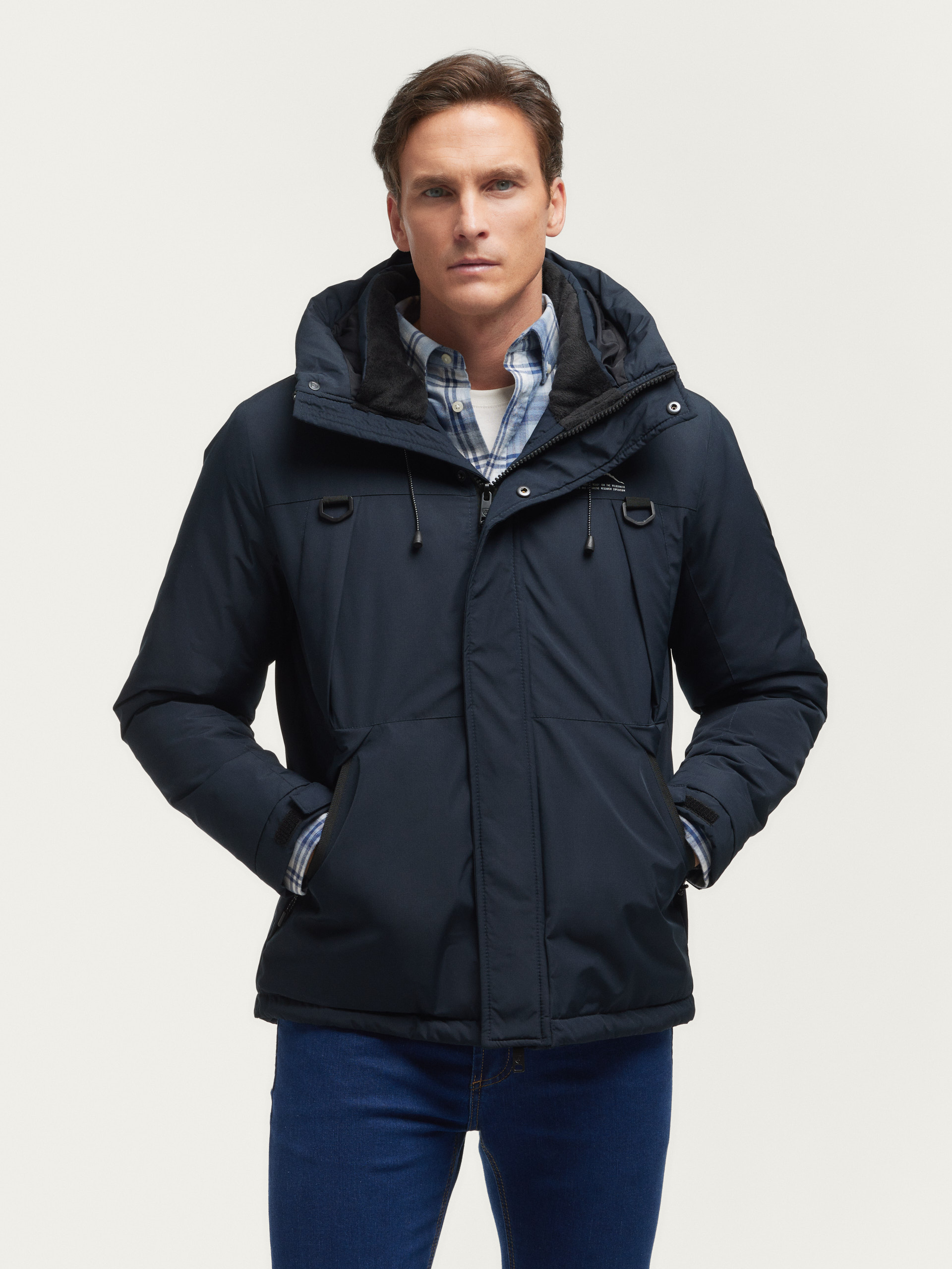 Azul Marino Parka Hombre Rebajas Chaqueta Chalequillo Hombre