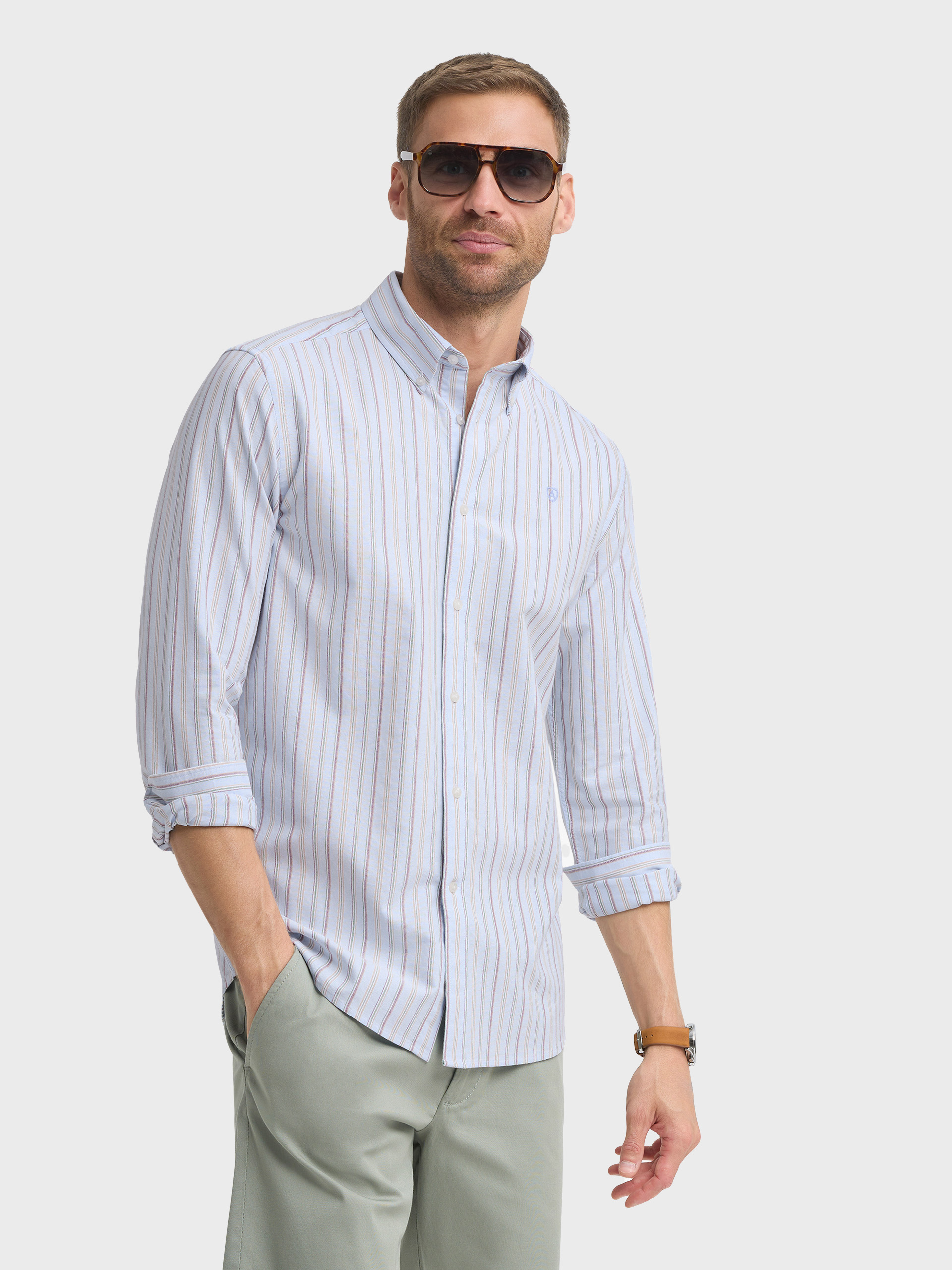 CAMISA OXFORD DEEP CELESTE