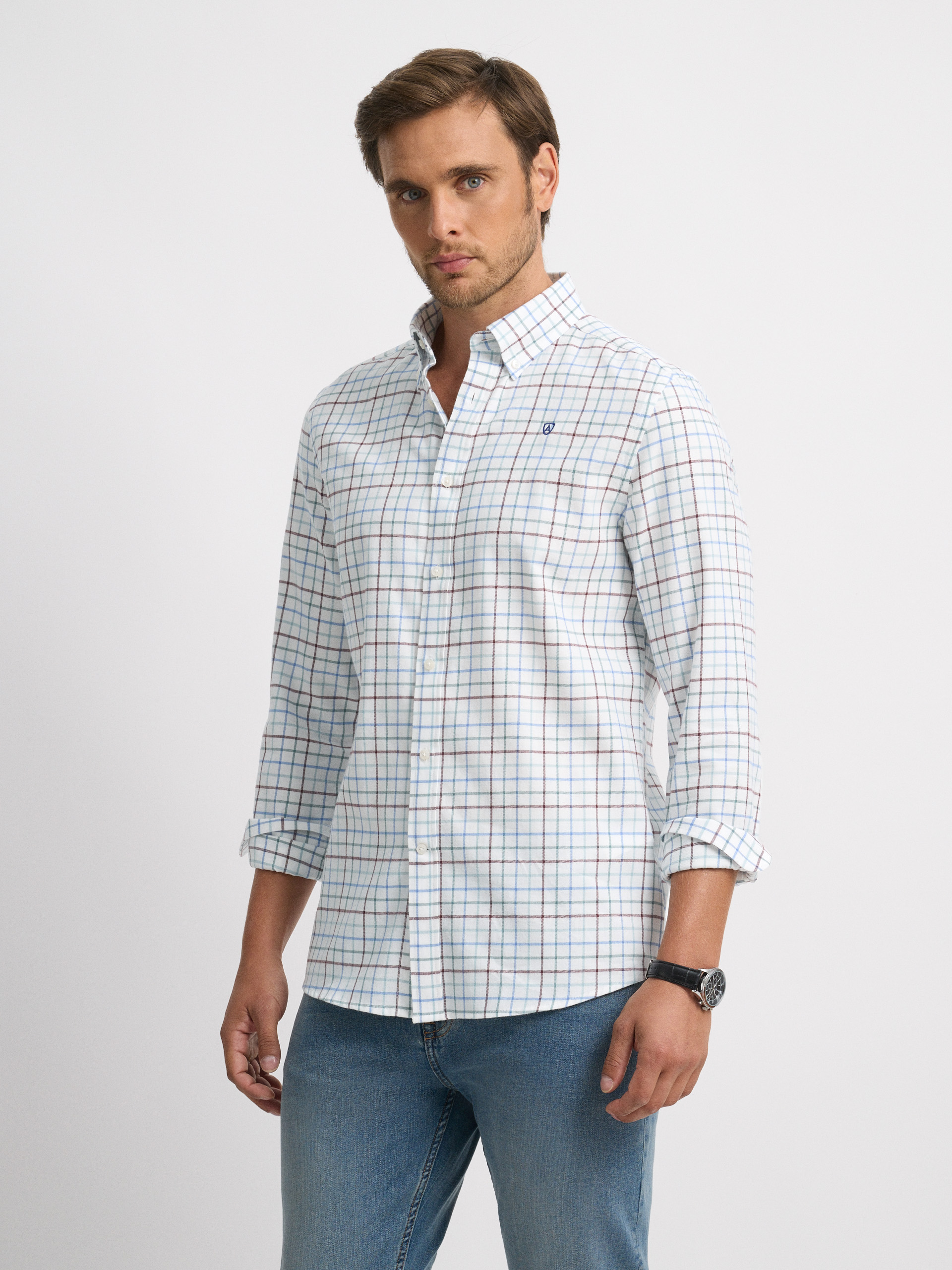 CAMISA FLANNEL CHECKS BURDEOS