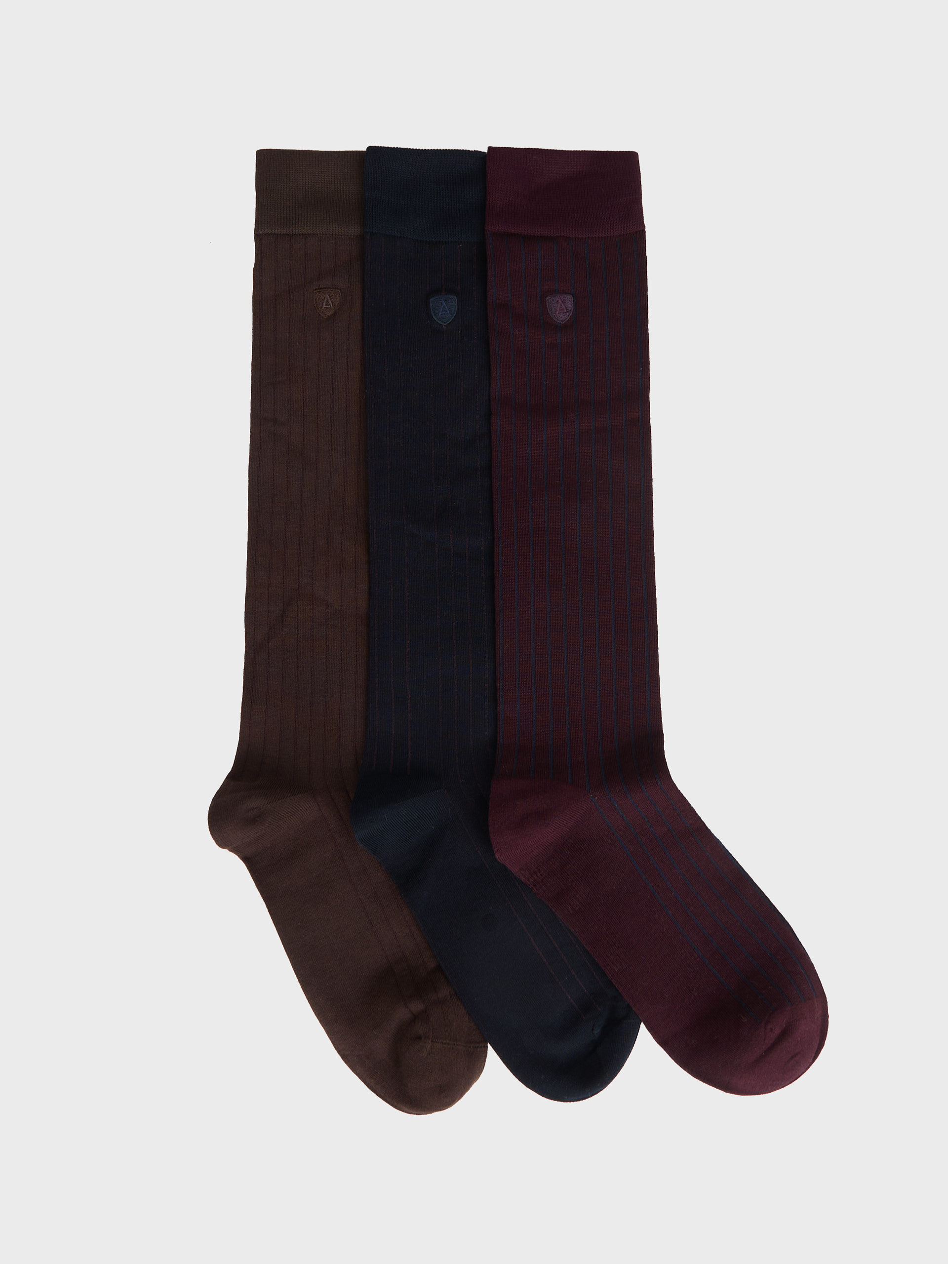 CALCETINES HILO BICOLOR BURDEOS