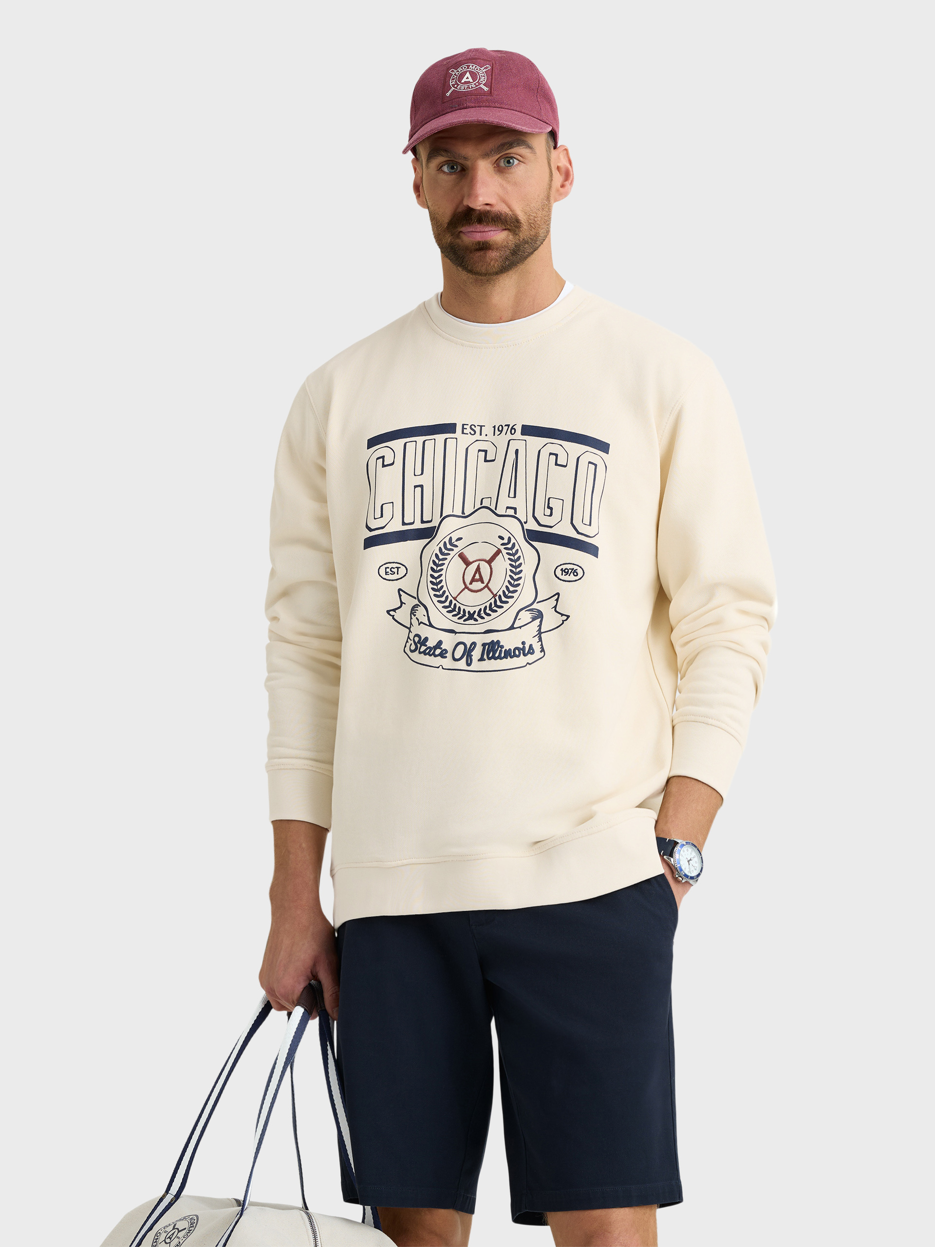 SUDADERA CHICAGO BEIGE