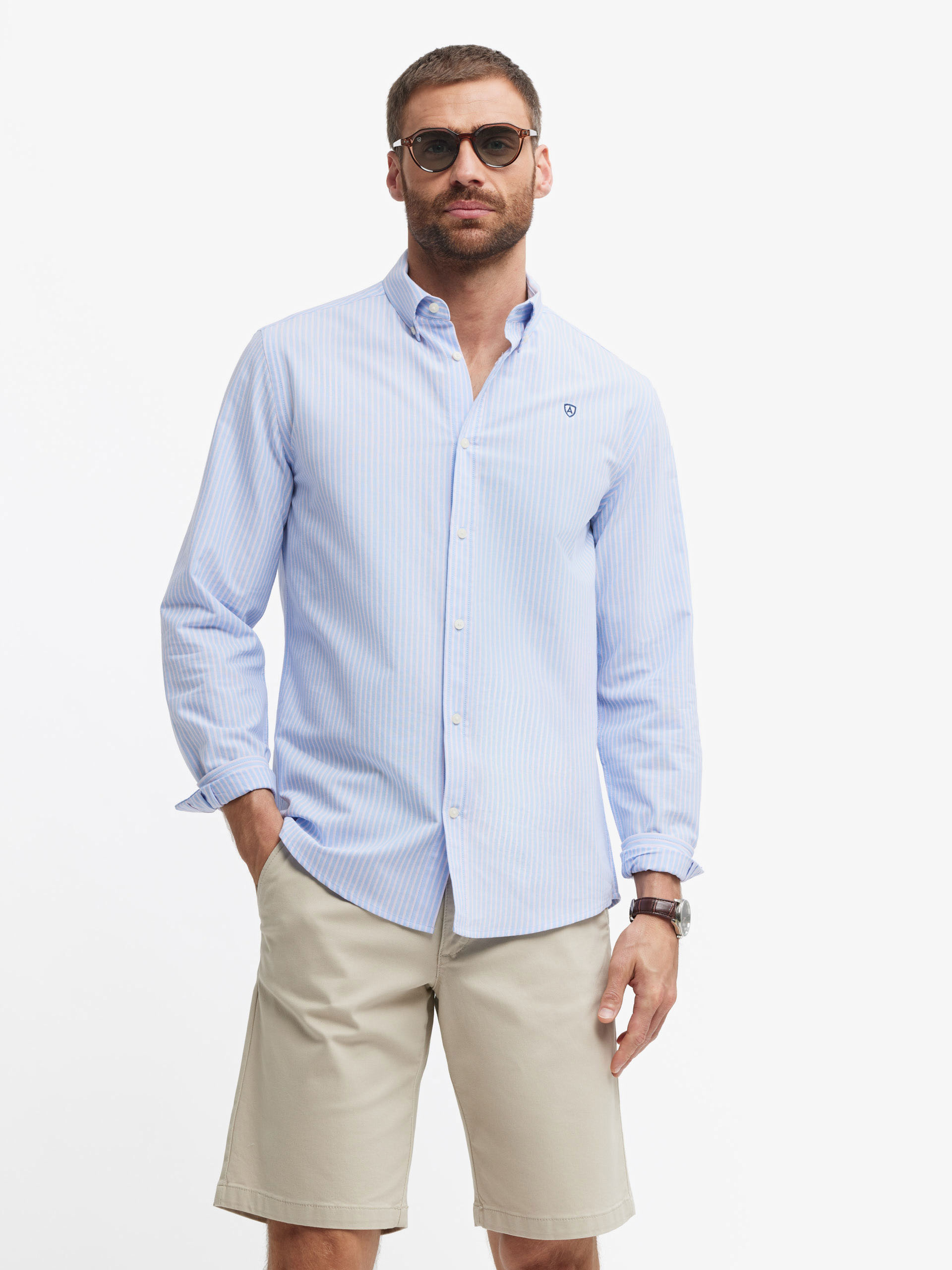 CAMISA PIN POINT RAYAS