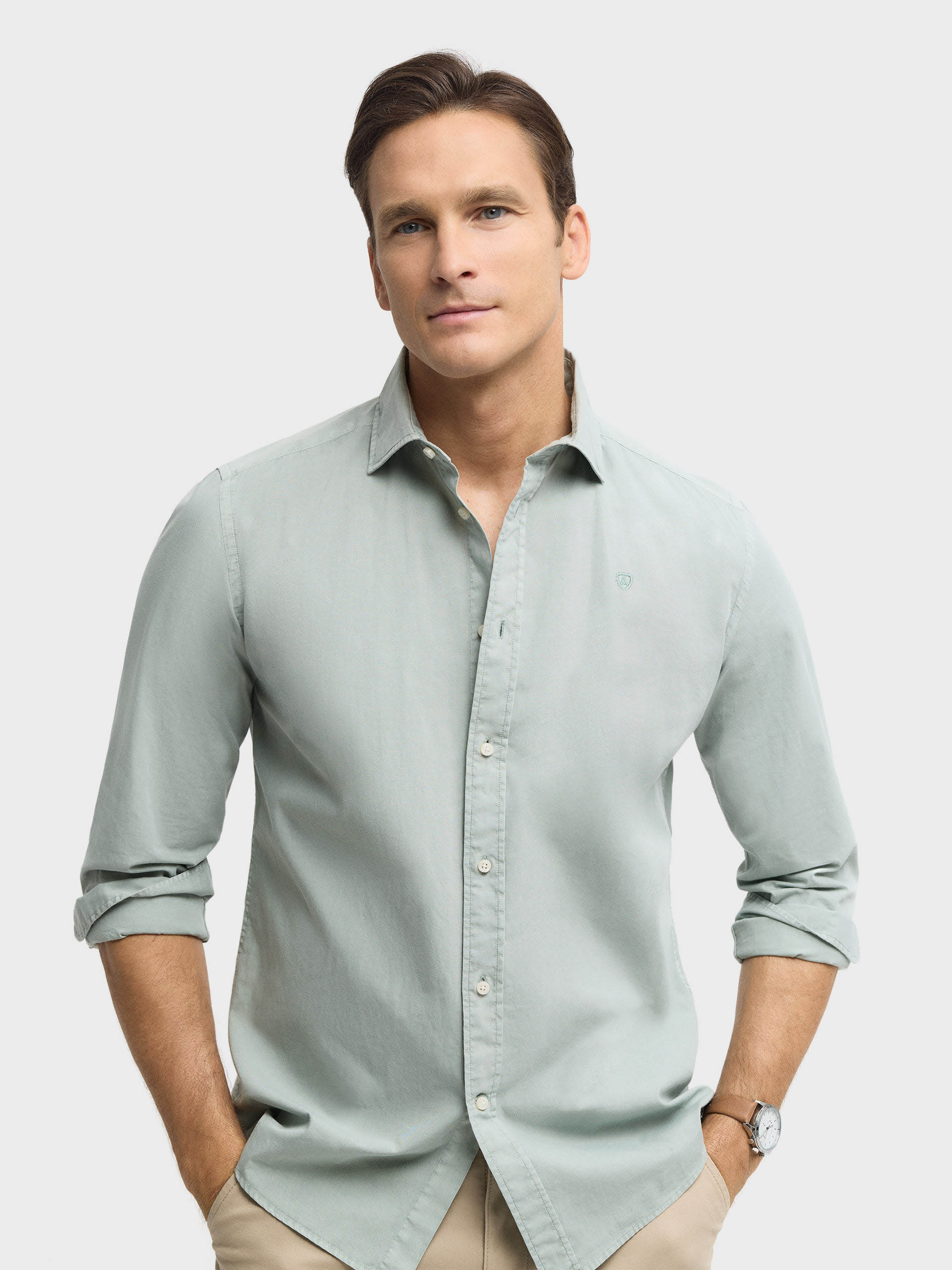 CAMISA POPELIN VERDE