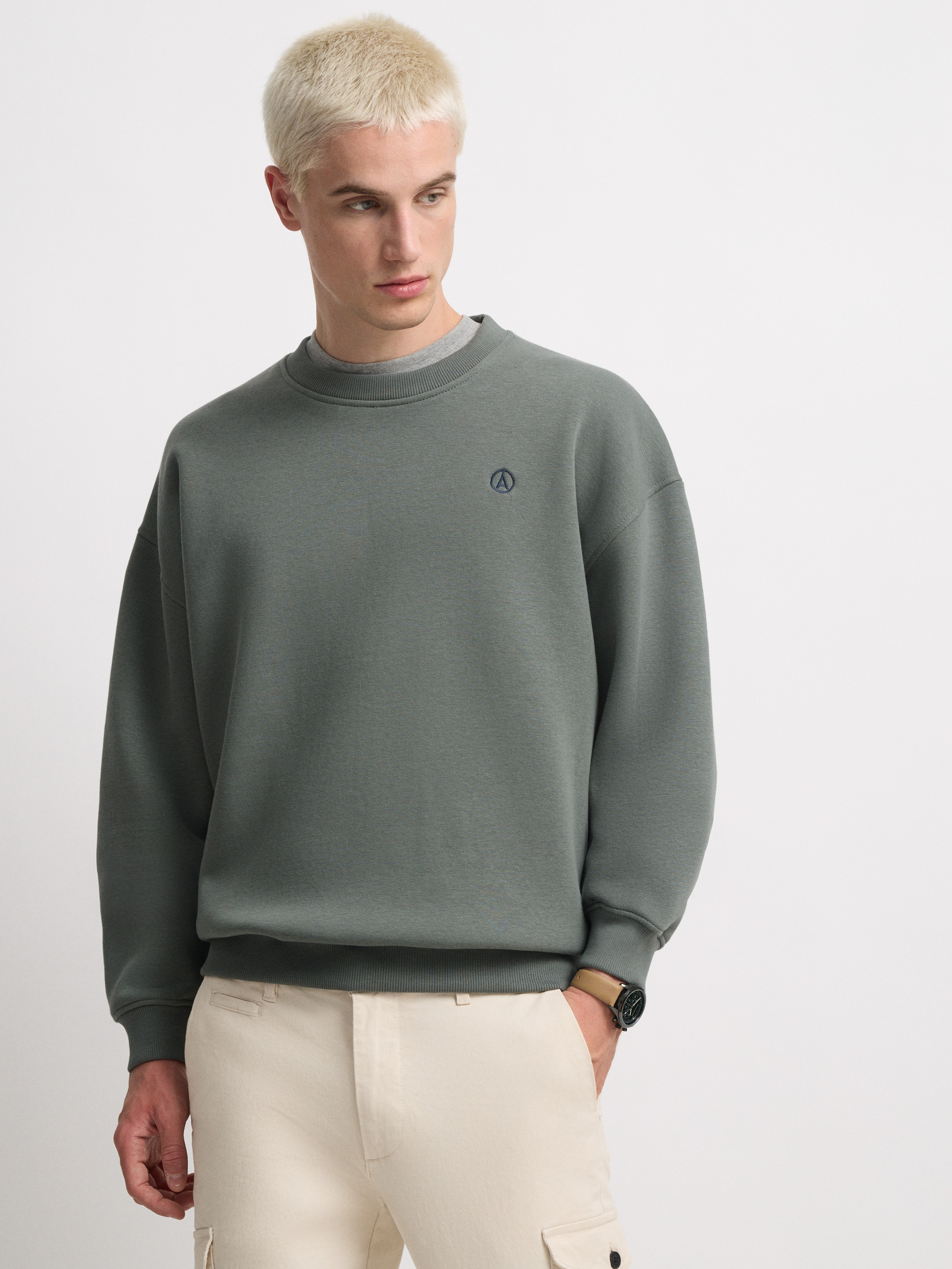 SUDADERA BASICA OVERSIZE VERDE
