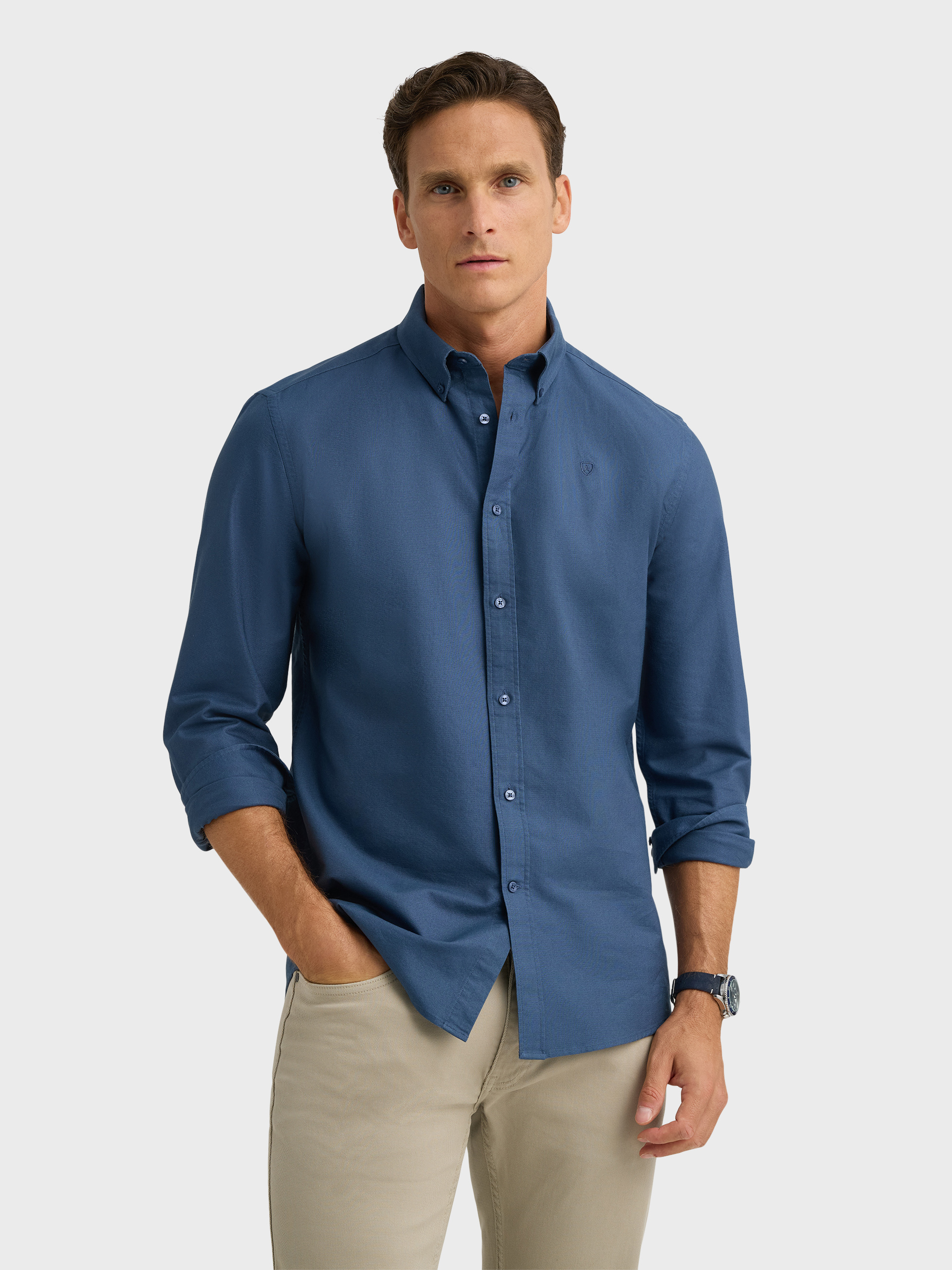 CAMISA OXFORD DARK AZUL