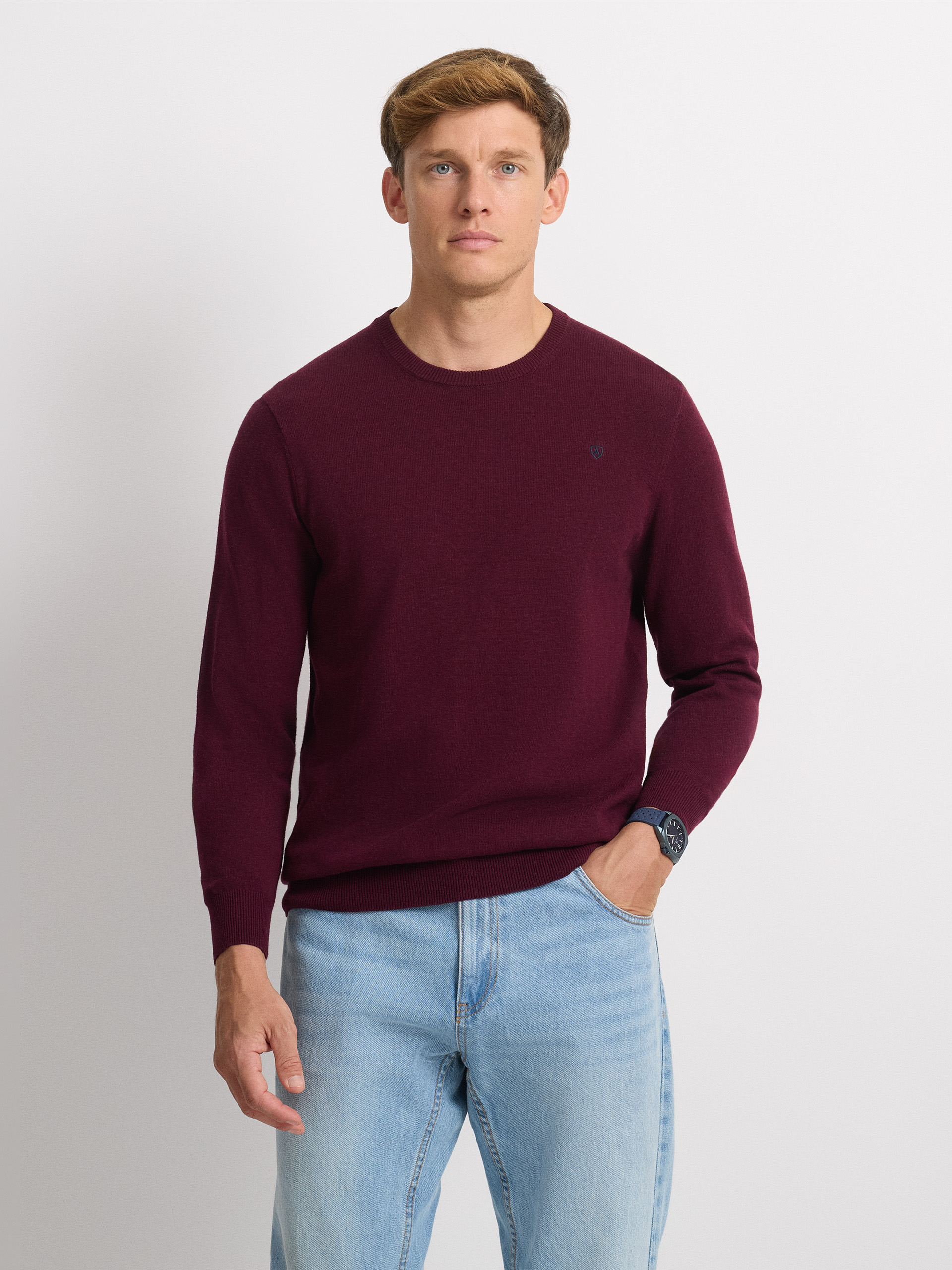 JERSEY ROUND NECK TRENDY BURDEOS