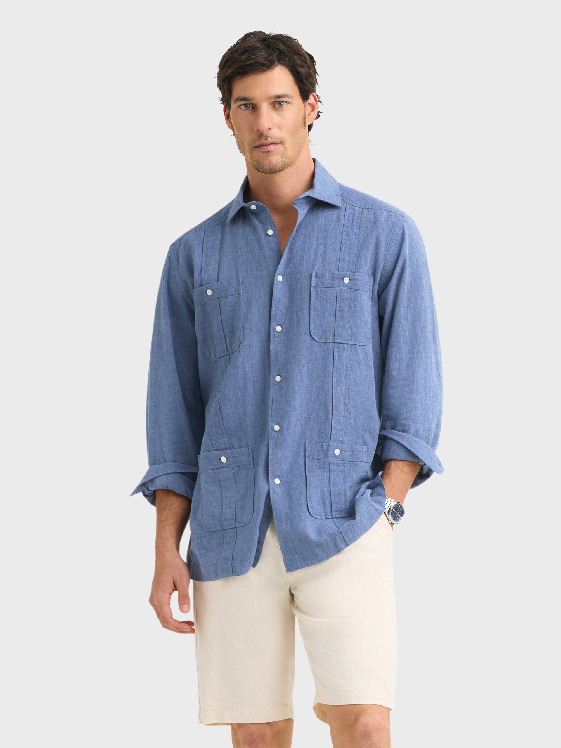 CUBANA LINO CHAMBRAY AZUL