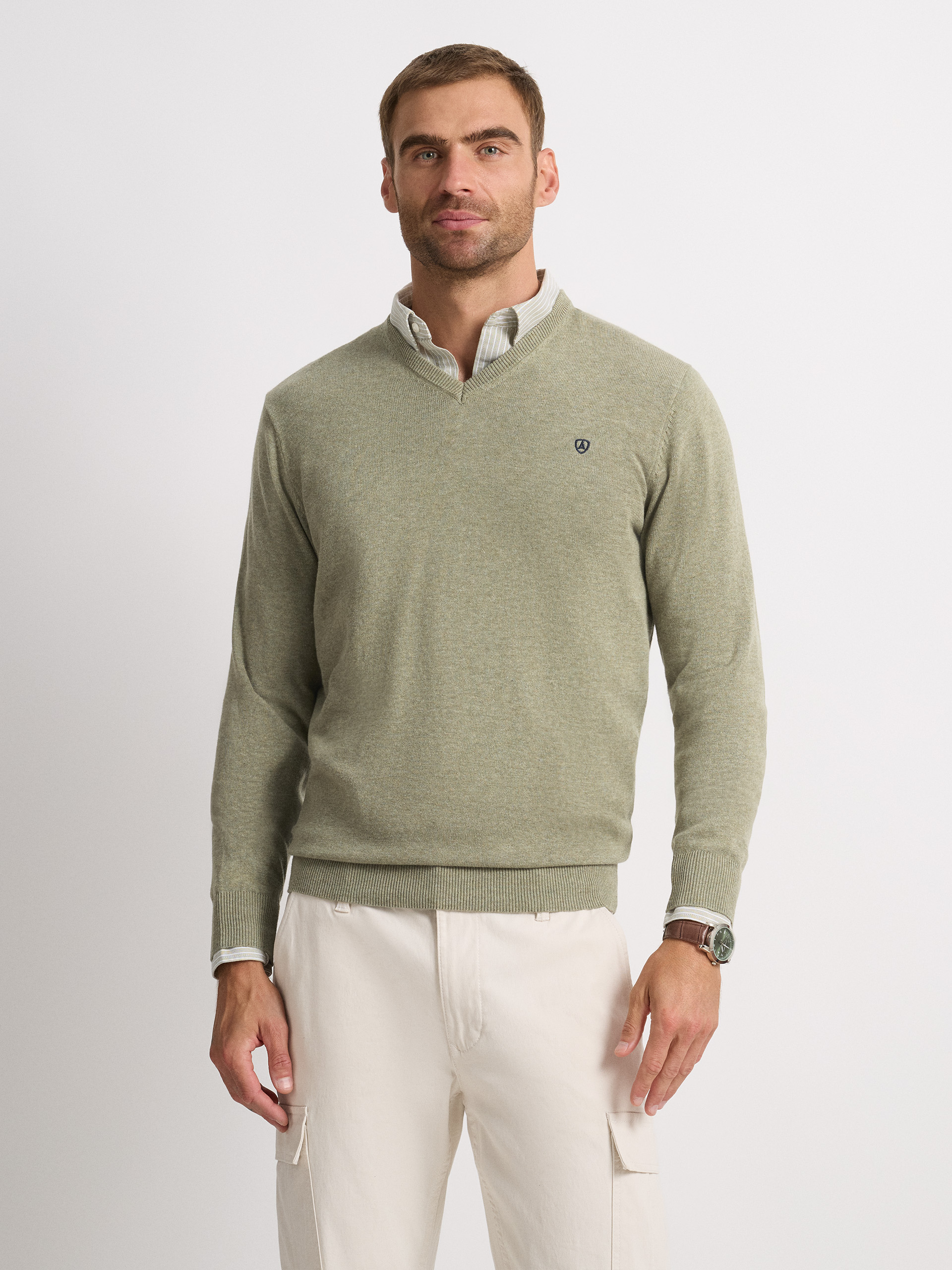 JERSEY V-NECK TRENDY VERDE
