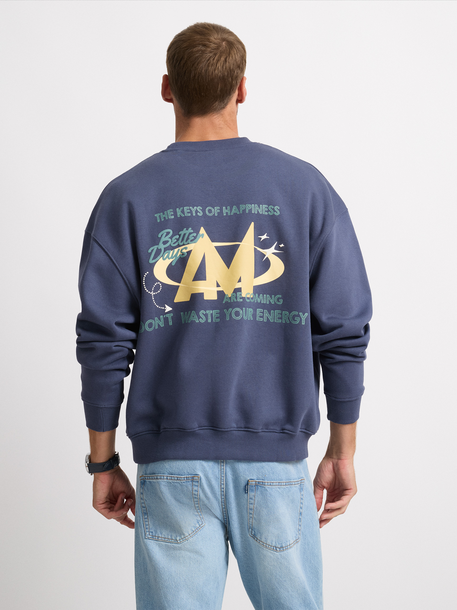 SUDADERA POSITIVE AZUL MARINO