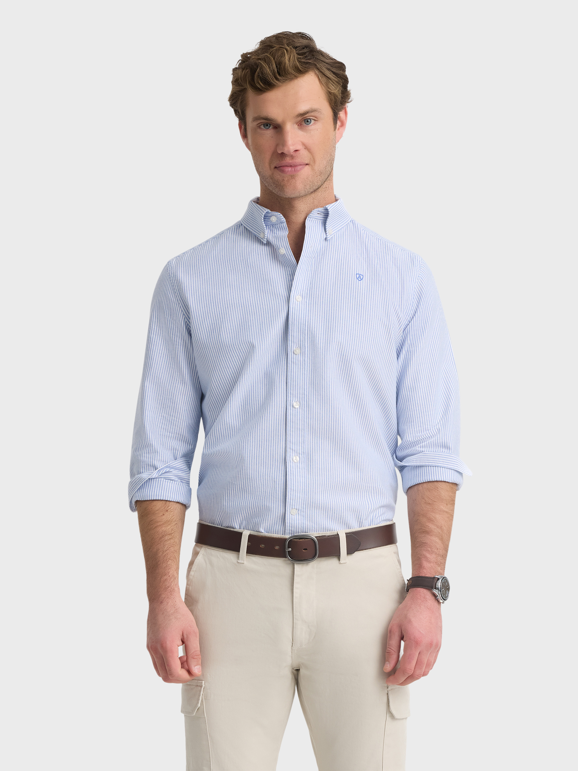 CAMISA OXFORD STRIPES AZUL