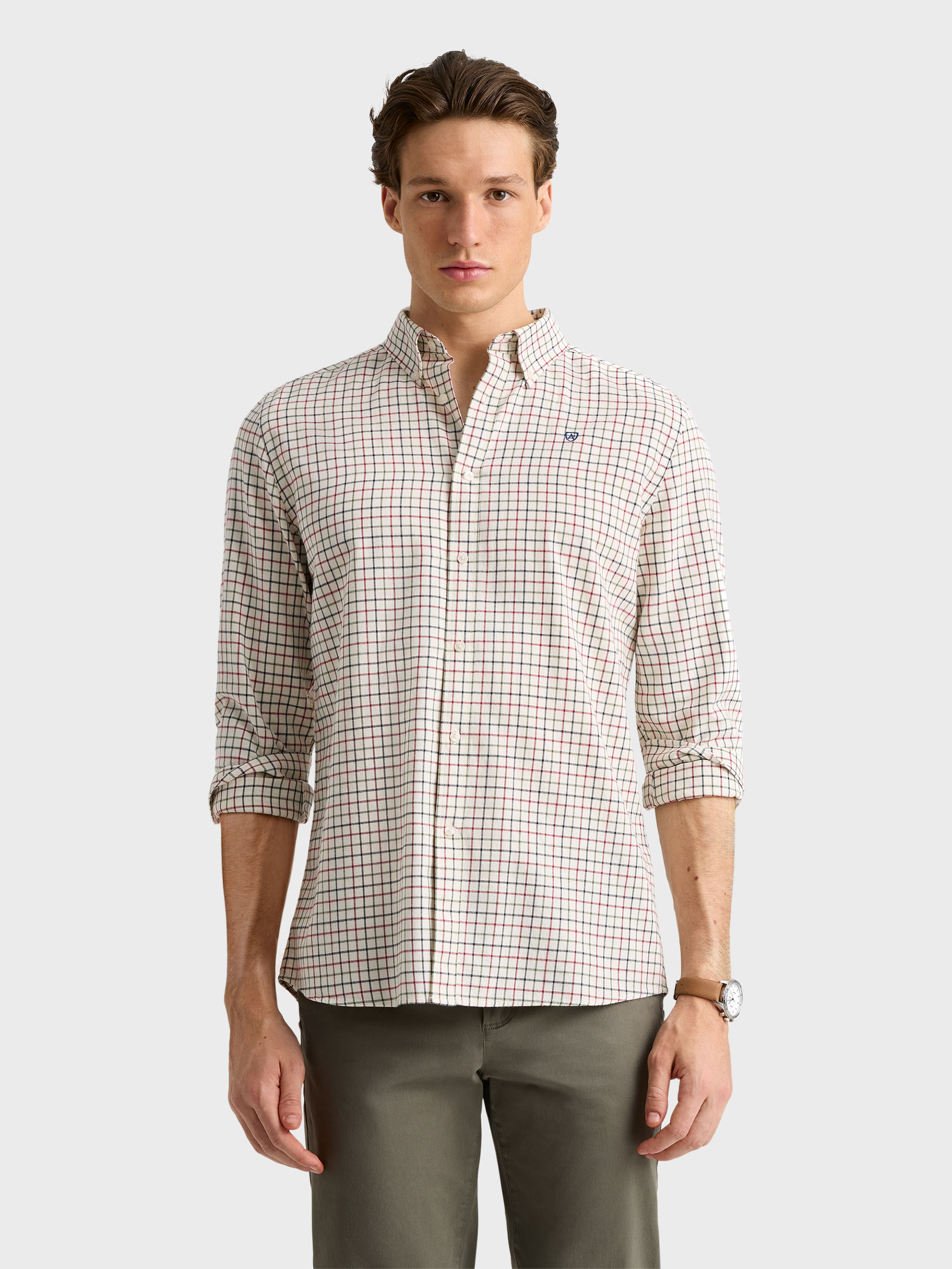 CAMISA FLANNEL CHECKS BEIGE