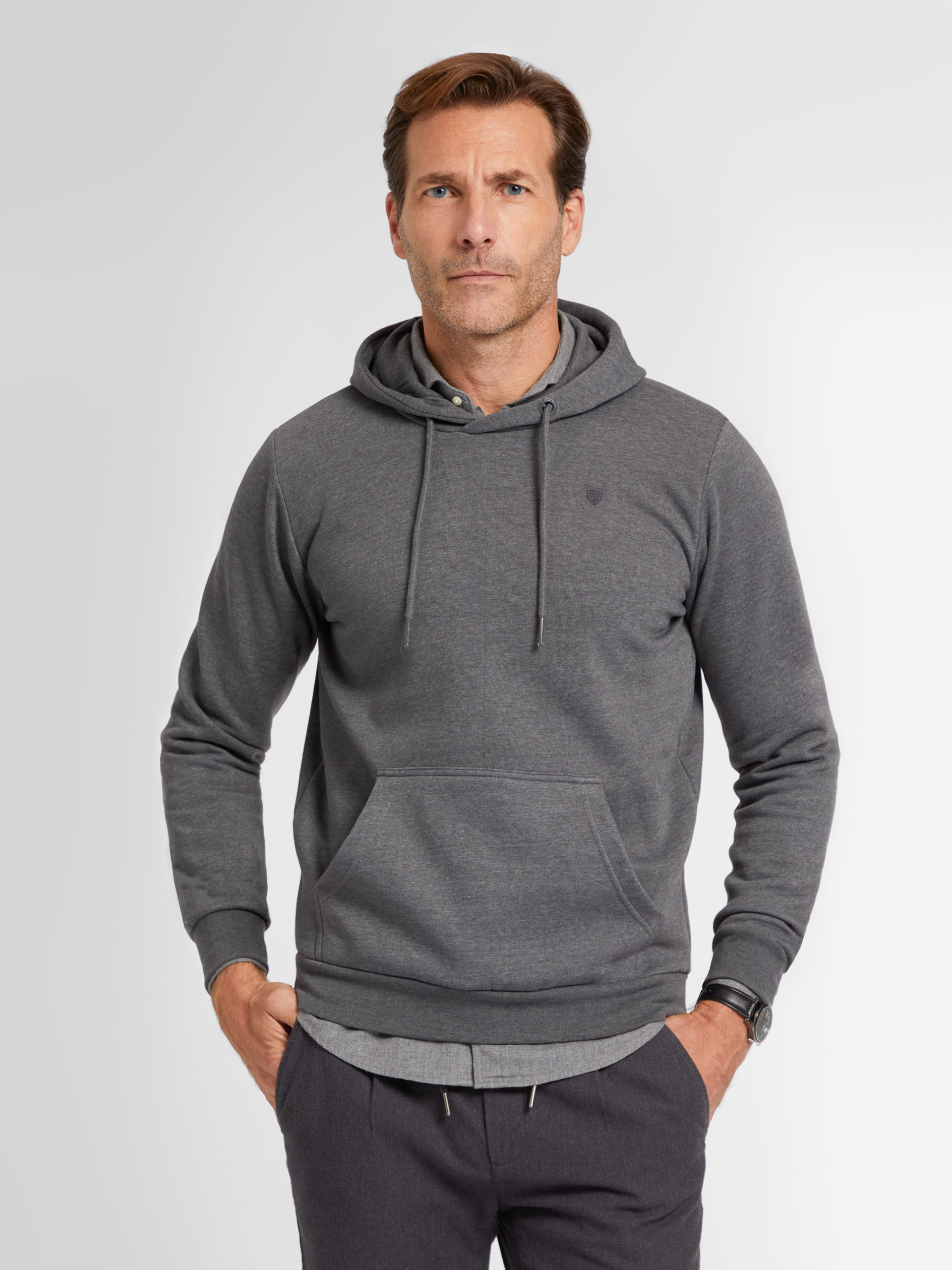 SUDADERA MELANGE GRIS