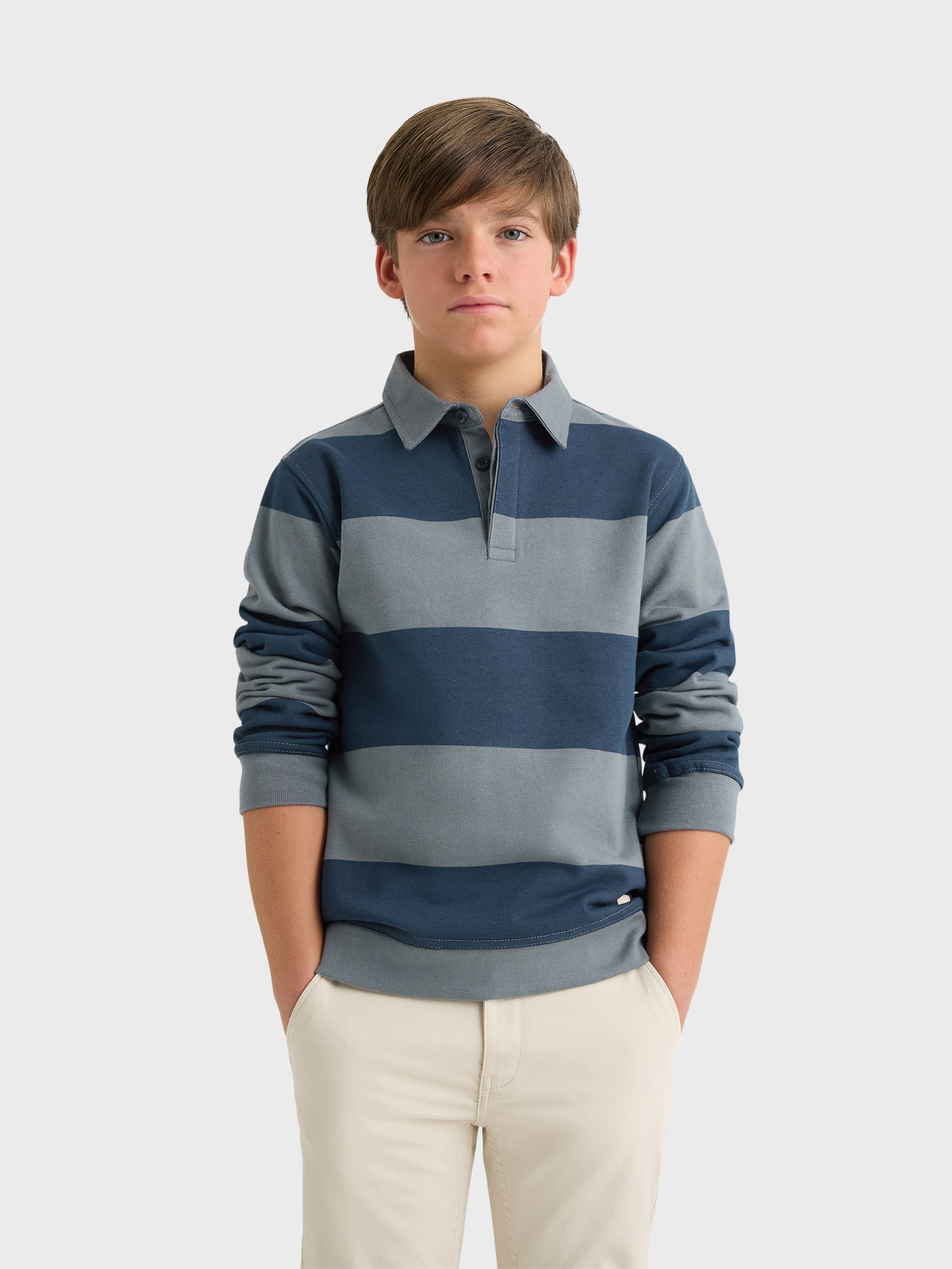 POLO RAYAS KIDS AZUL