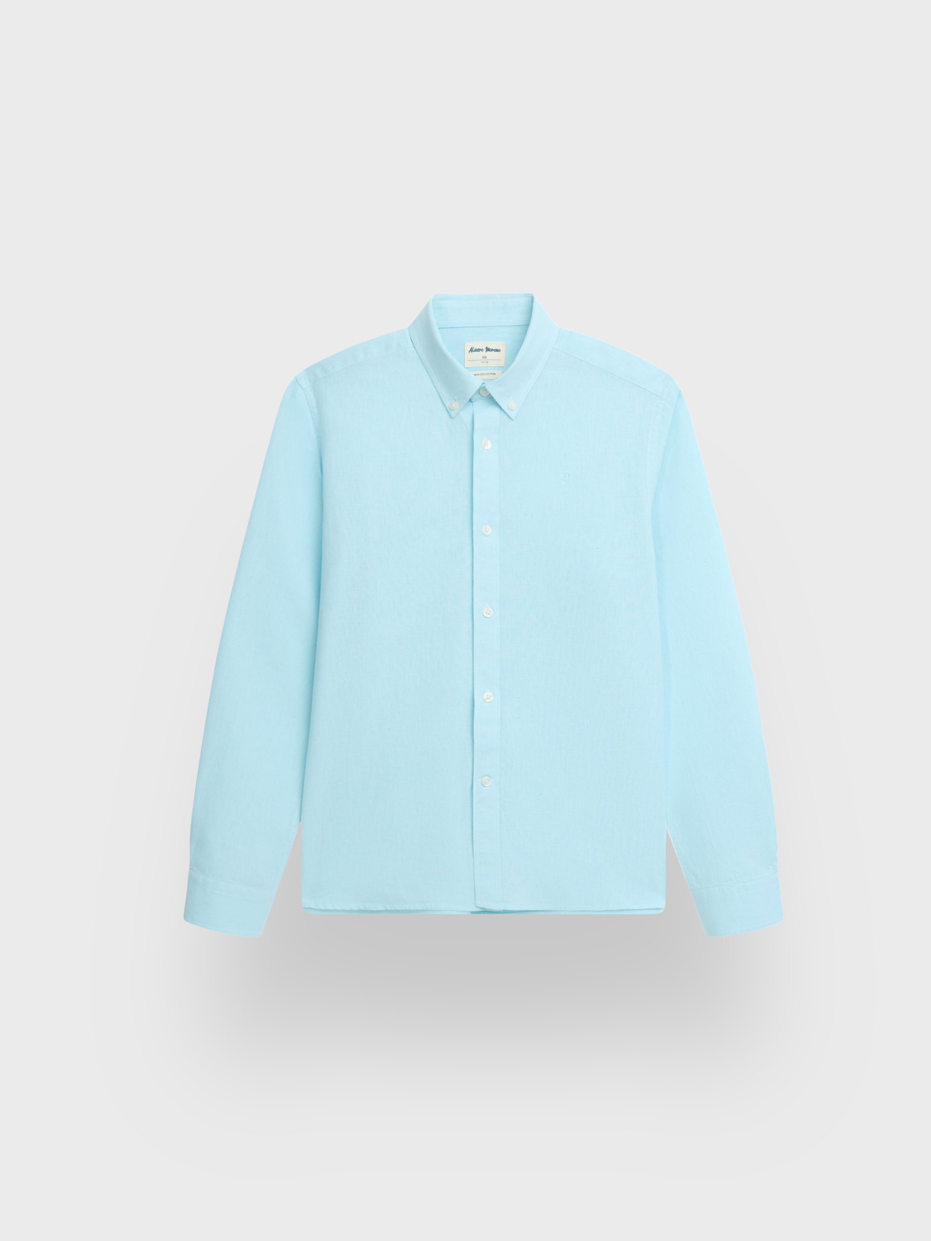 CAMISA LINO C.BOTON KIDS VERDE AGUA