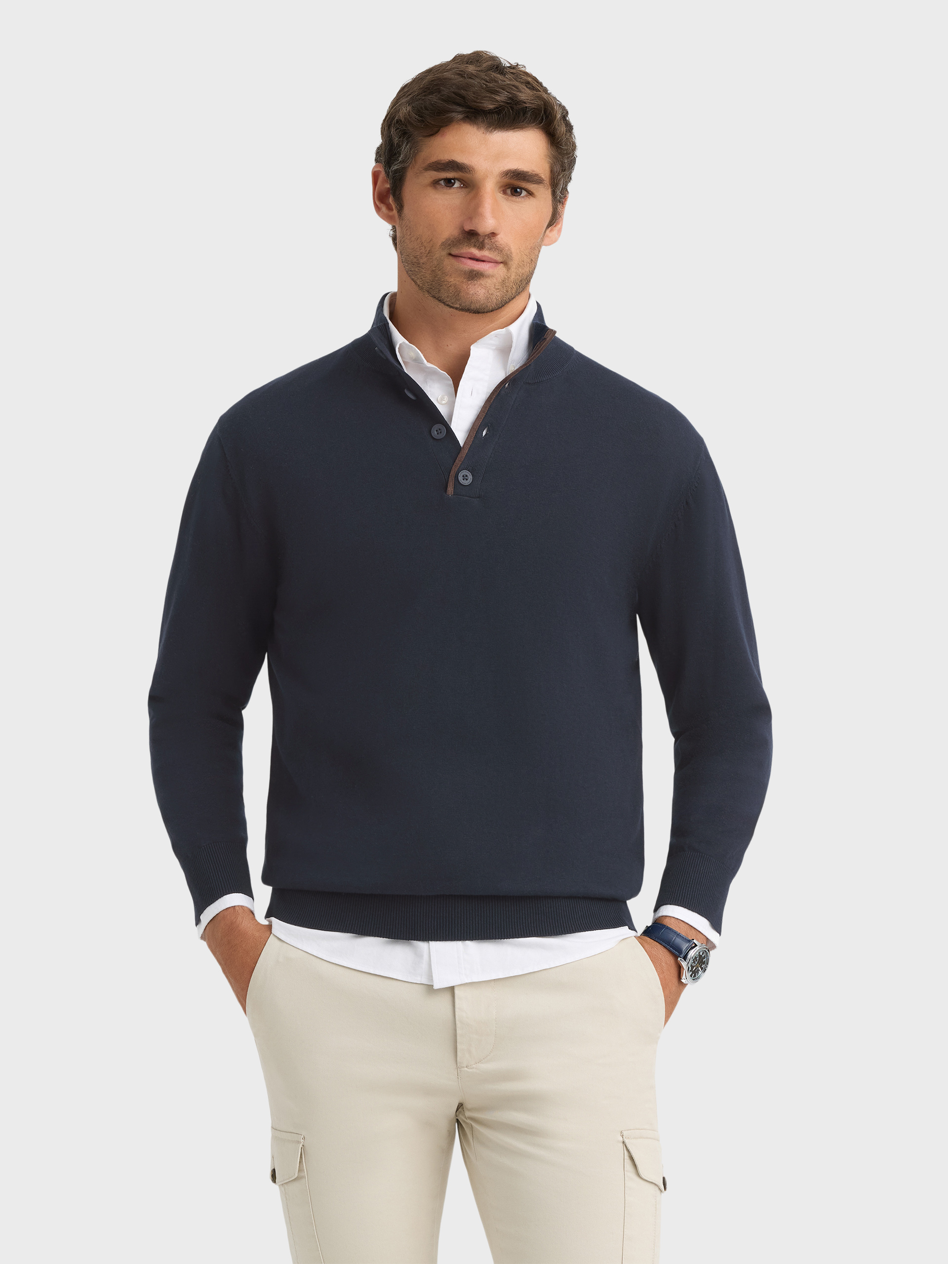 JERSEY BUTTON COLLAR