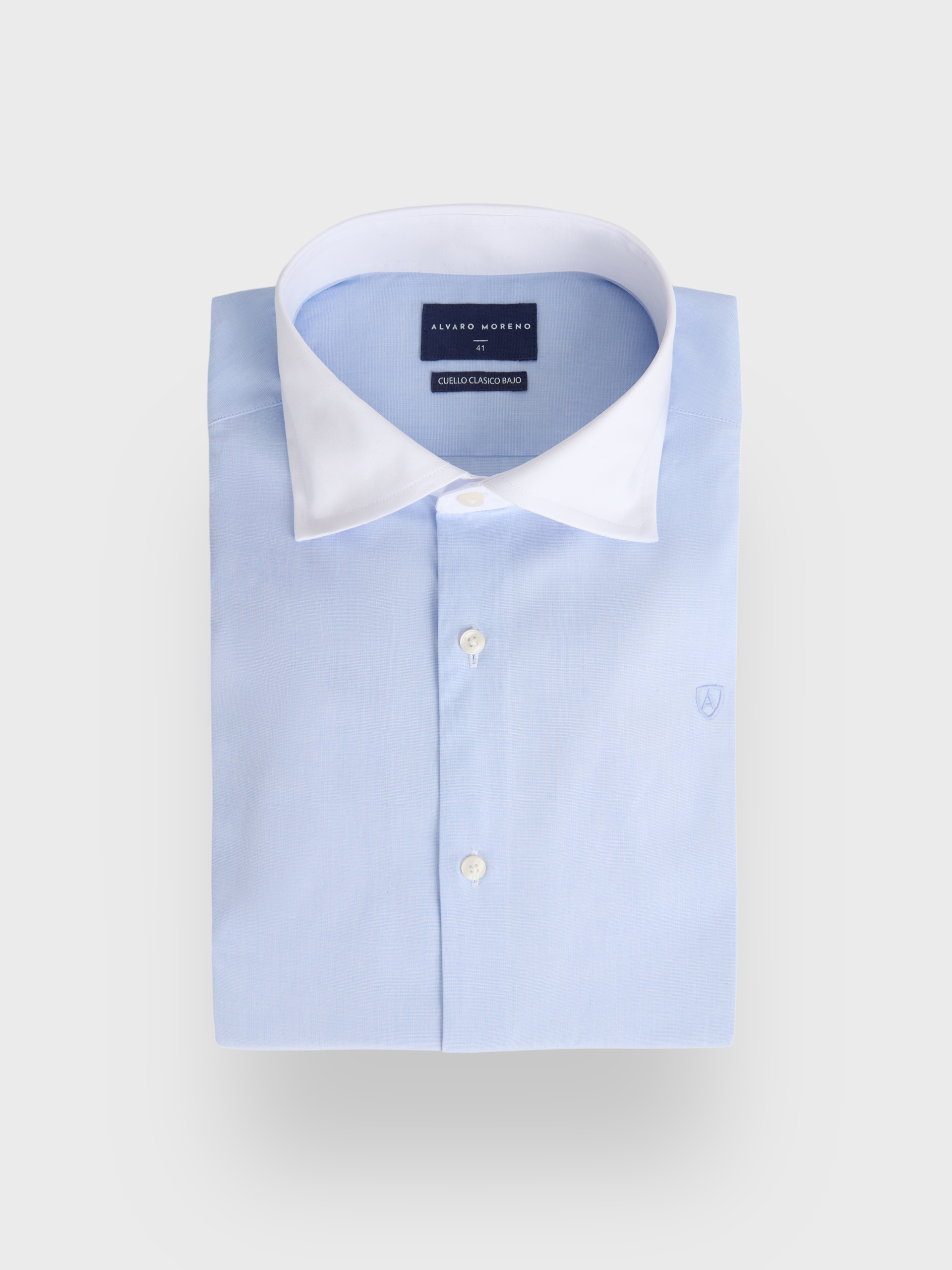 CAMISA FIL A FIL C.BLANCO CELESTE