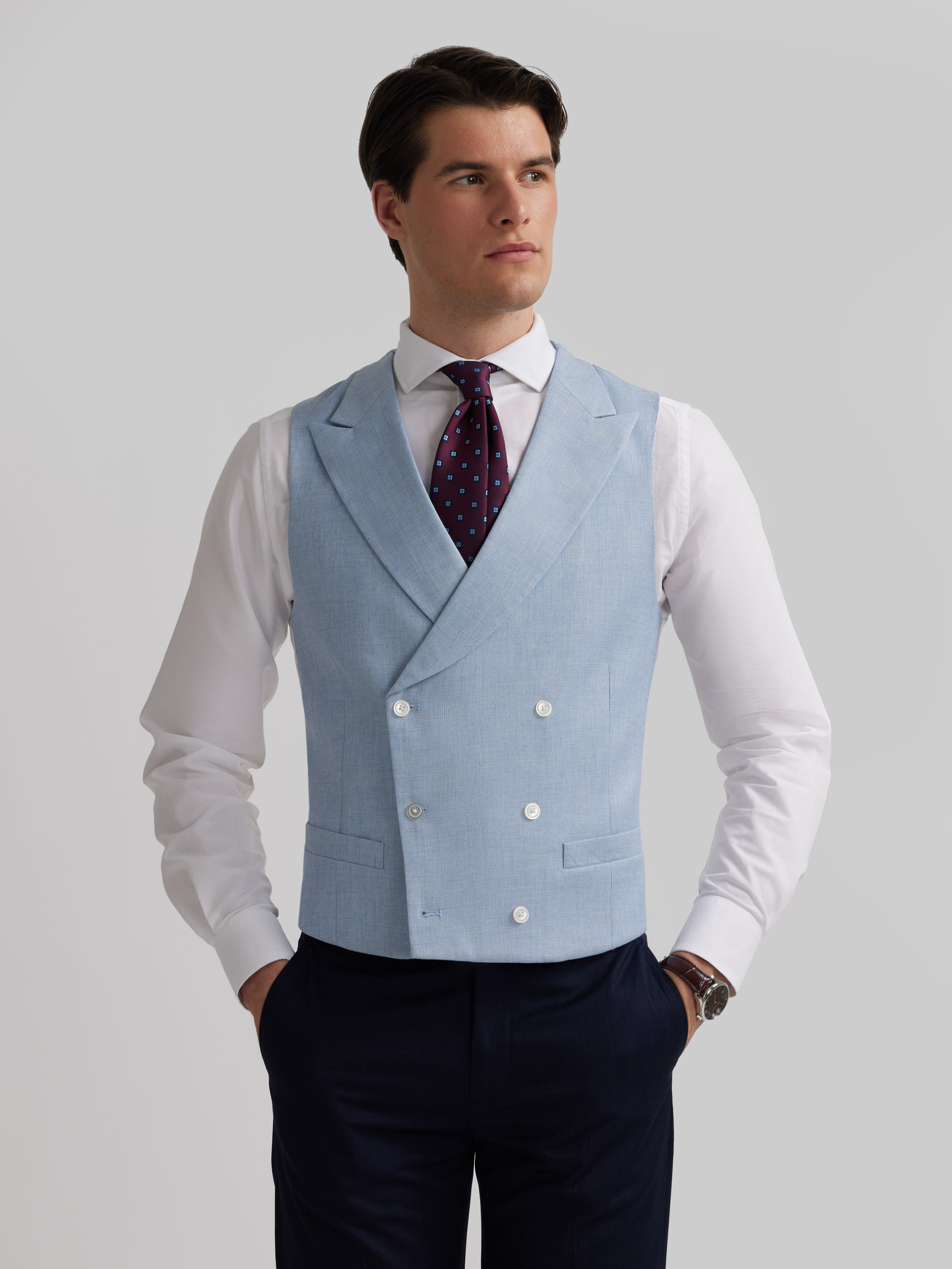 CHALECO ESTRUCTURA CELESTE