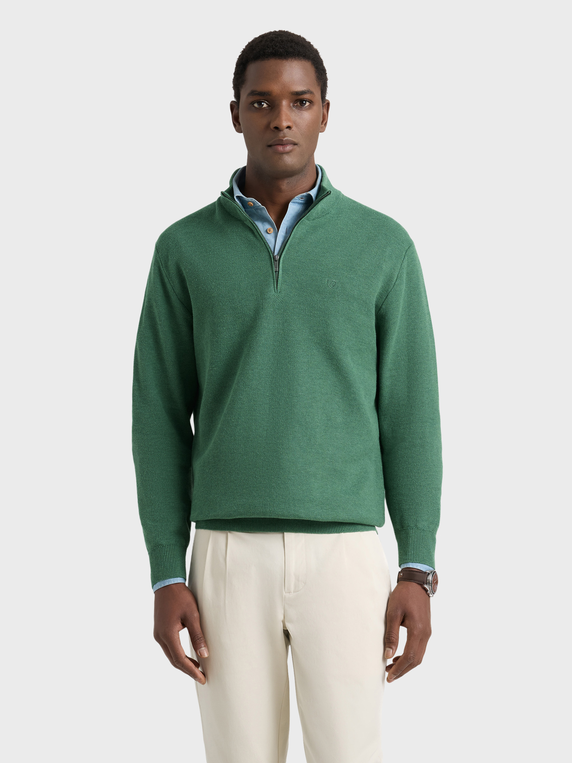 JERSEY CREMALLERA VERDE AGUA