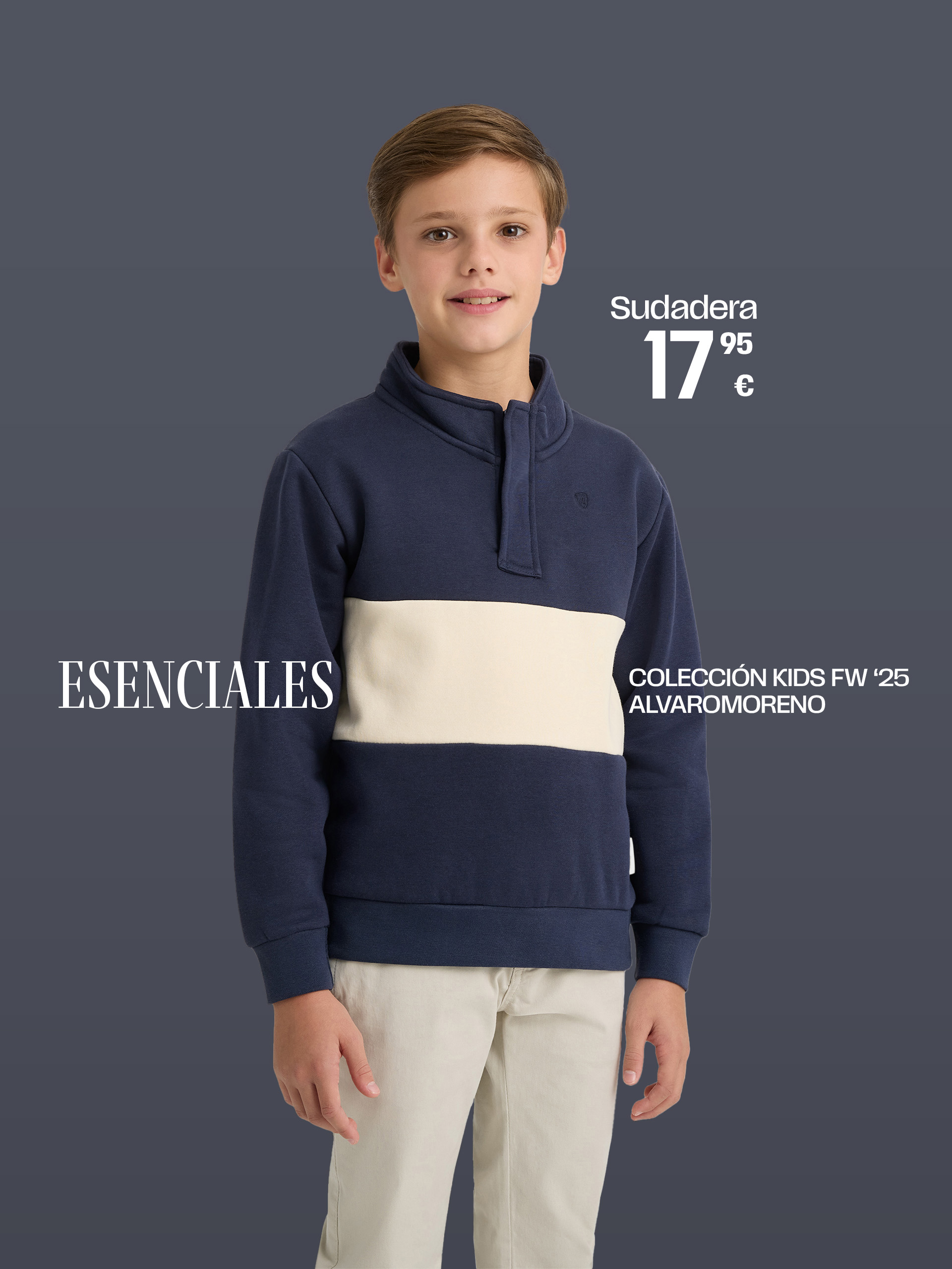SUDADERA BRAXTON KIDS AZUL MARINO