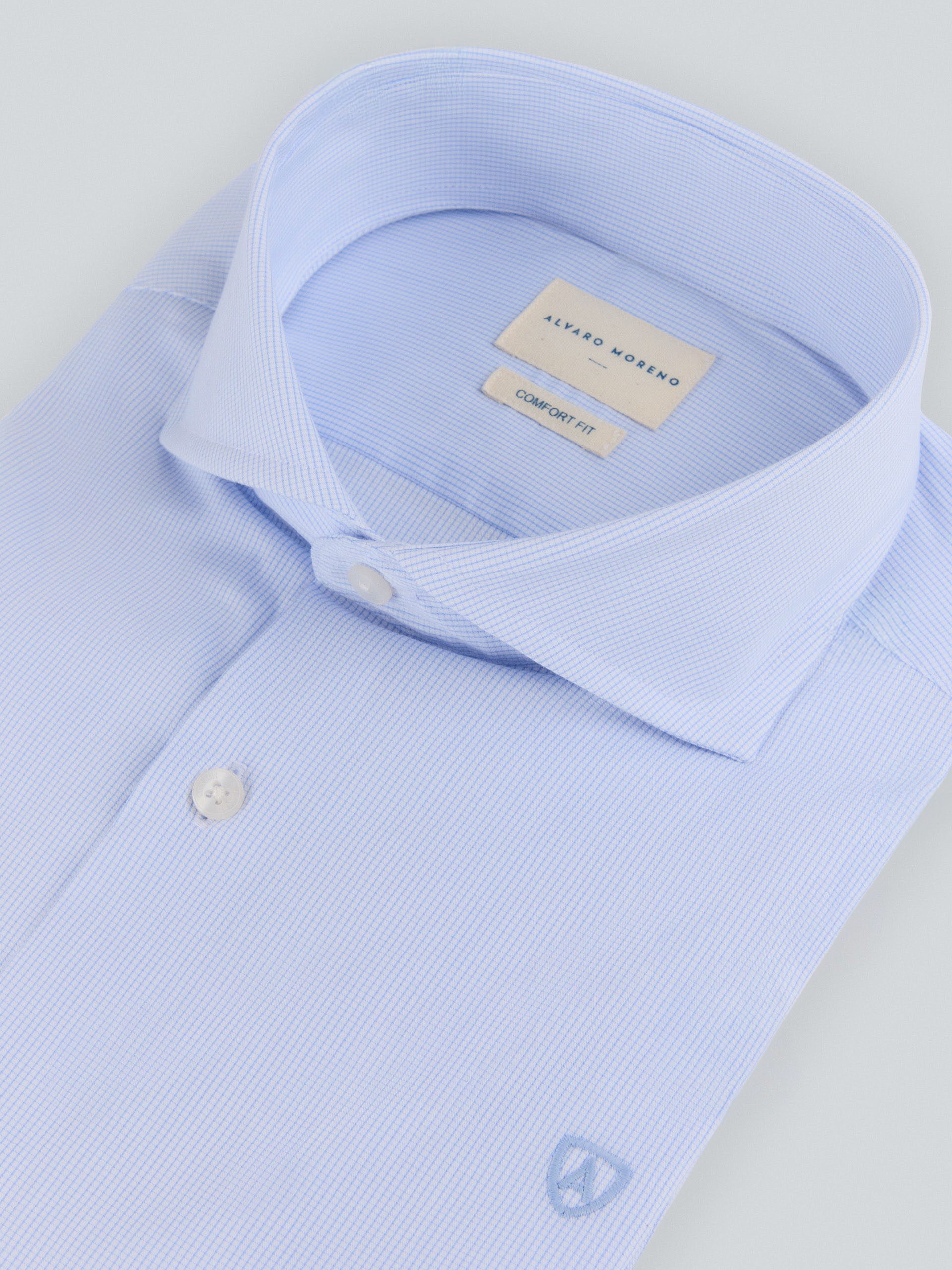 CAMISA COMFORT CHECKS CELESTE