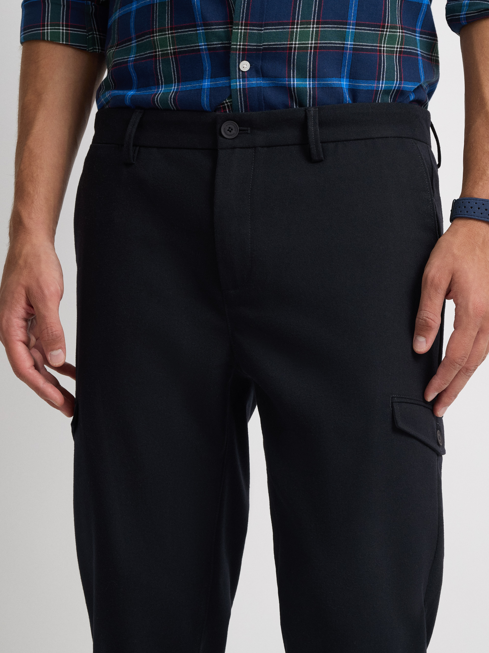 PANTALON CARGO FRANELA GRIS
