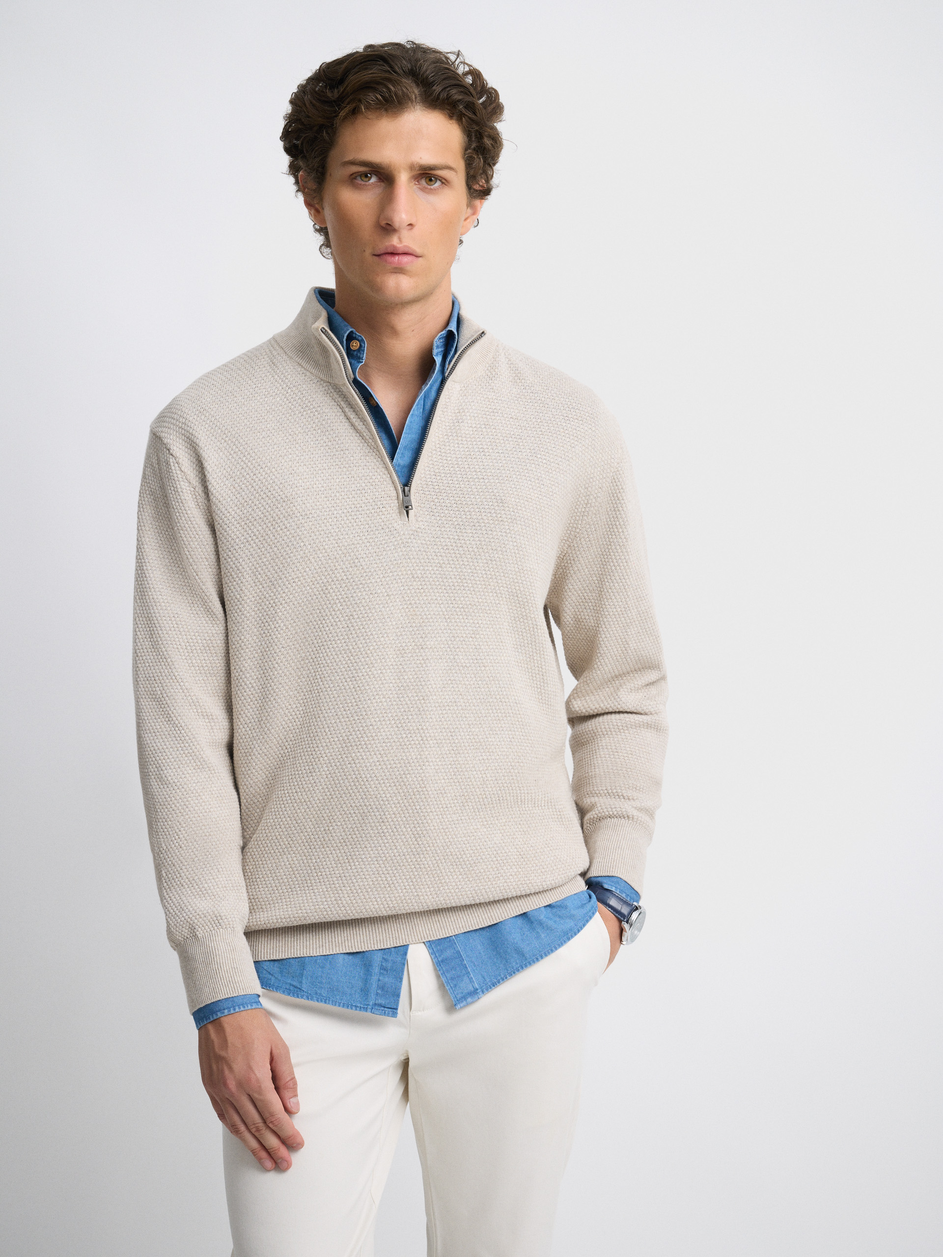 JERSEY CREMALLERA BEIGE