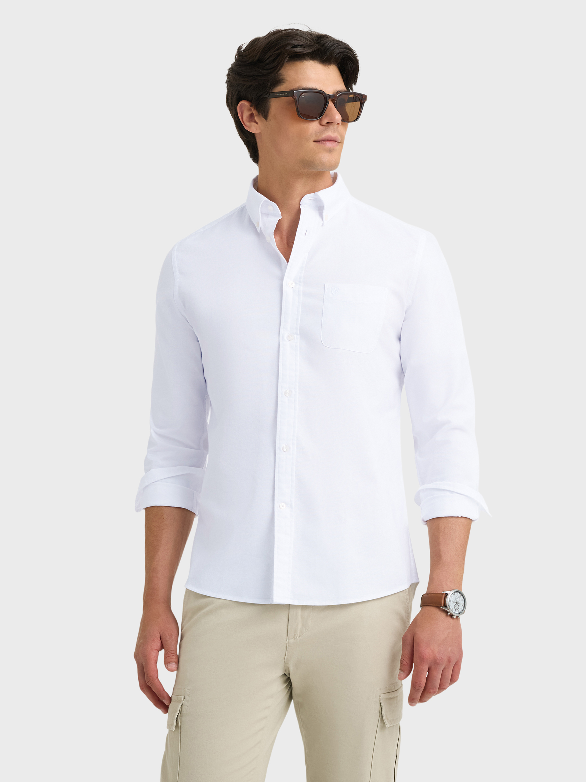 CAMISA OXFORD POCKET DYE BLANCO